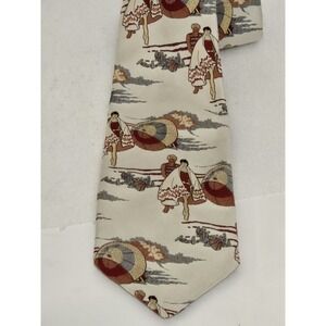 Ram Tie Makers Vintage Beach‎ Scene Tiemakers Necktie